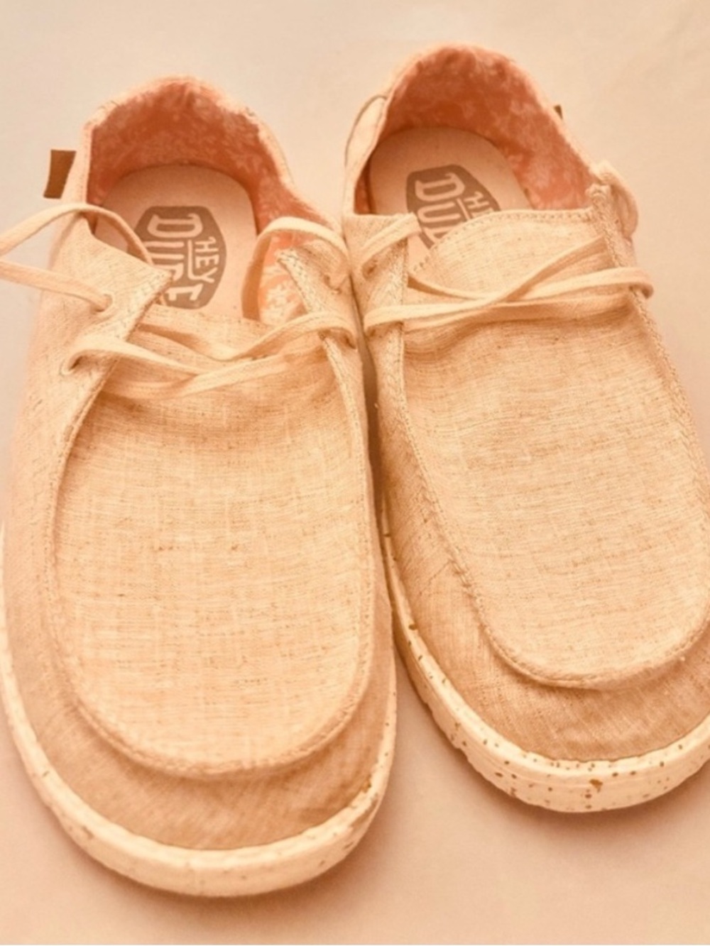 Hey Dude Cream Chambray Slip-On Casual Loafers